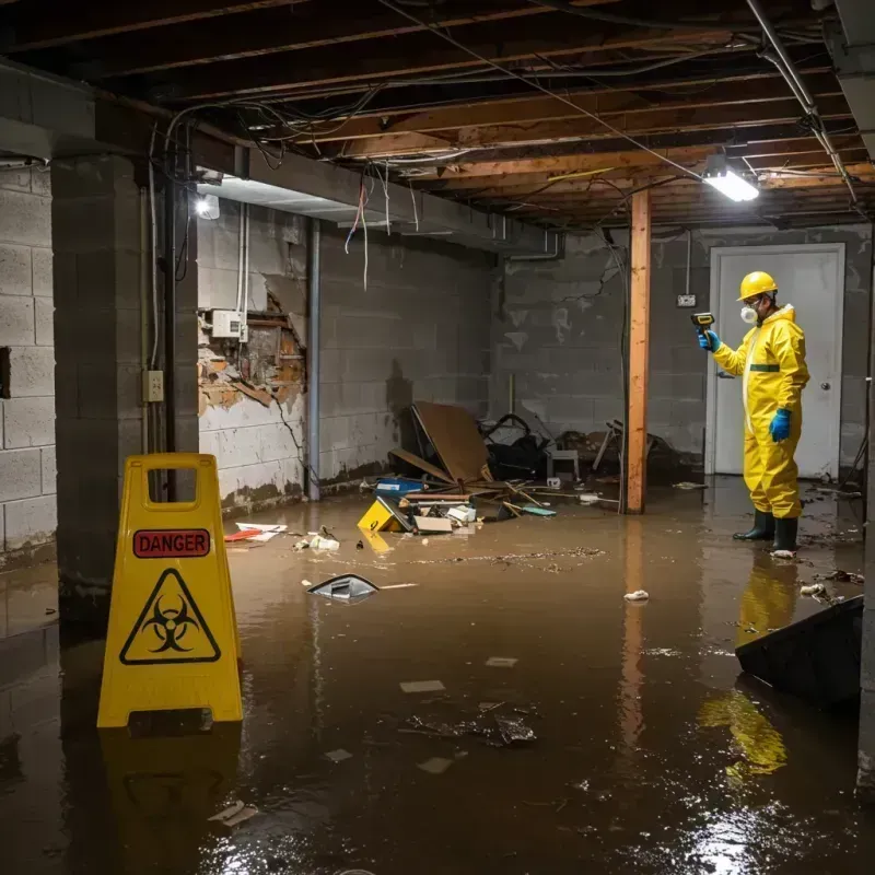 Flooded Basement Electrical Hazard in Montpelier, IN Property