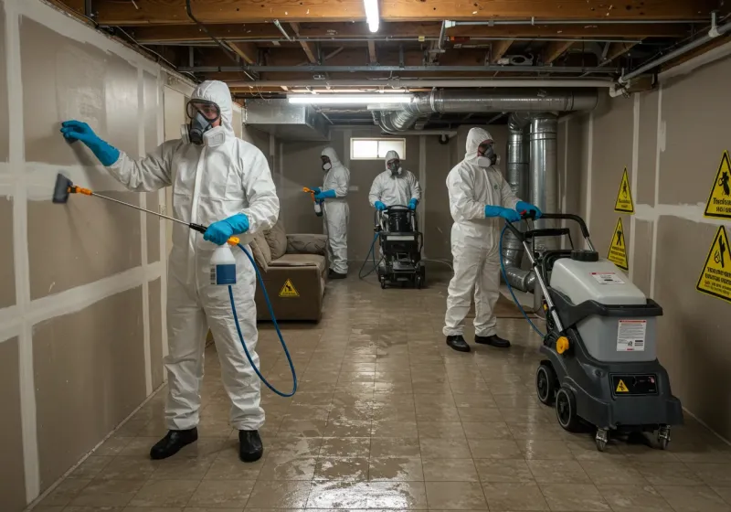 Basement Moisture Removal and Structural Drying process in Montpelier, IN